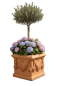 Preview: Bac à fleurs carré en terre cuite d'Impruneta 40 × 40 cm
